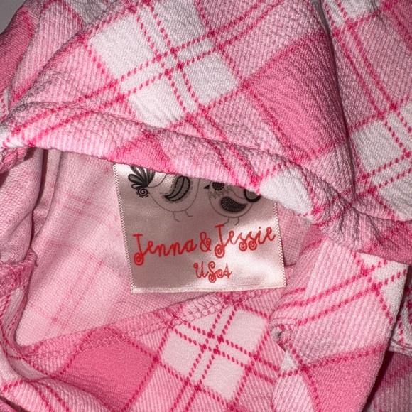 $5 SALE !! Charming Pink Plaid Kids Romper - Picture 3 of 3